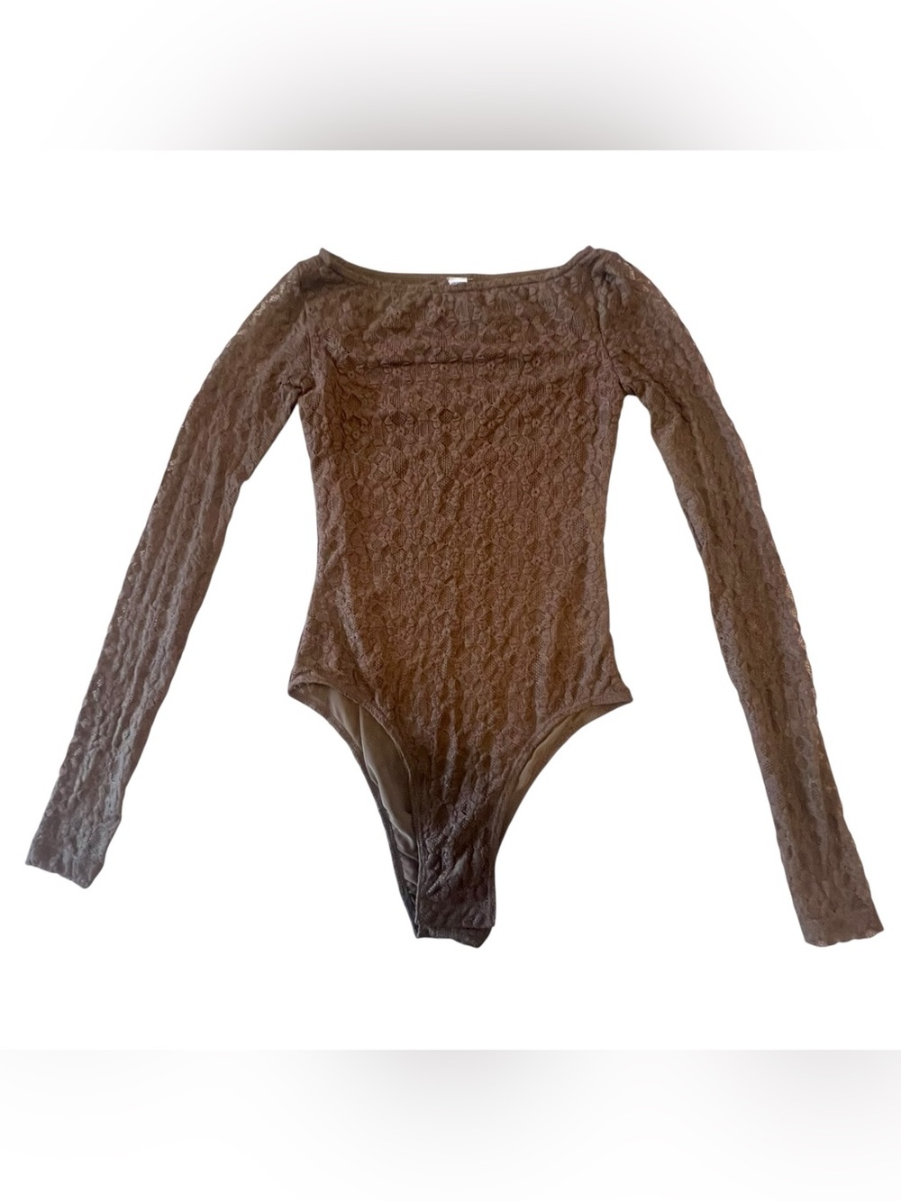 Arizona Jean Company Long-Sleeve Lace Bodysuit in Brown
